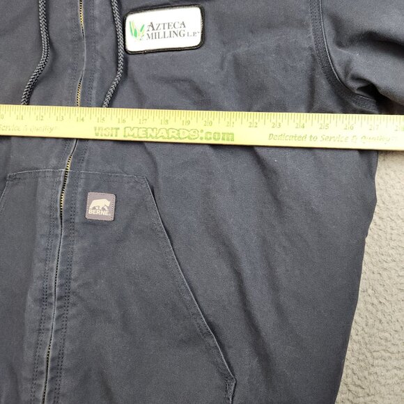 BERNE Canvas Jacket Men's 2XL Regular Quilt Lined Workwear Barn Hooded Azteca - Picture 8 of 15